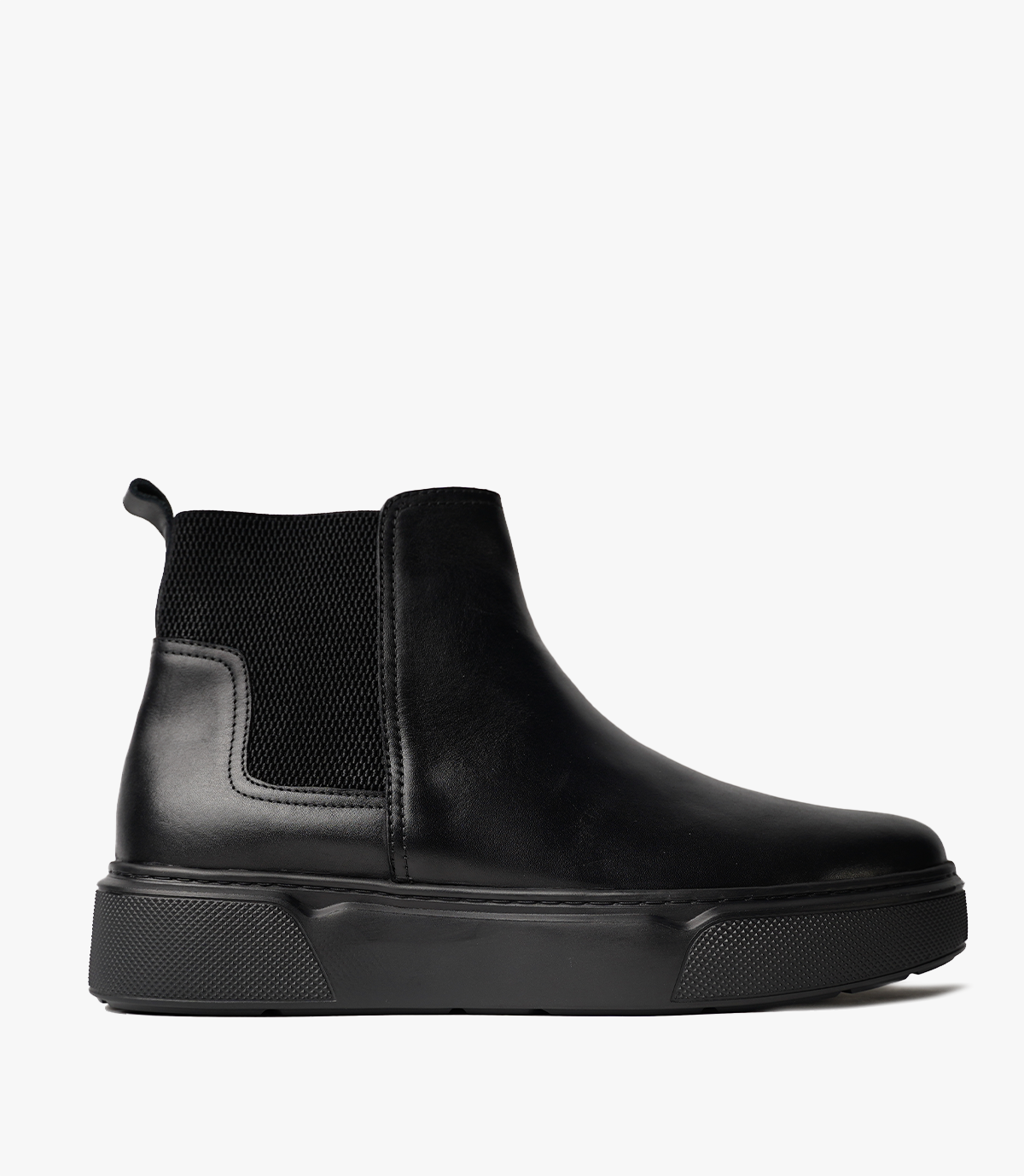 Bottine Chelsea en Cuir Noir, - CL301