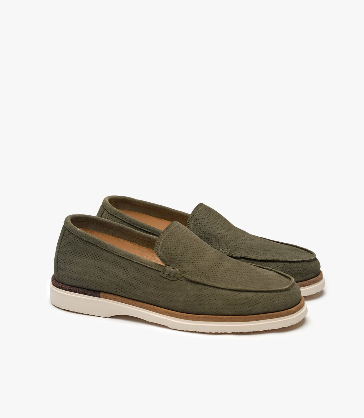 MOCASSIN EVERTON EN DAIM, VERT OLIVE - CL3062