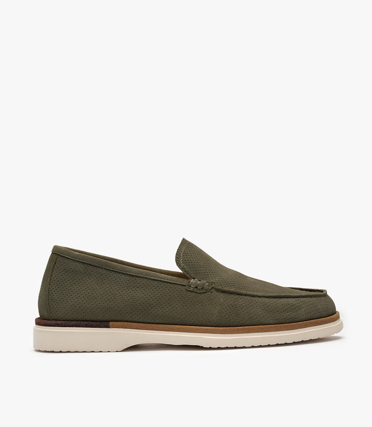 MOCASSIN EVERTON EN DAIM, VERT OLIVE - CL3062