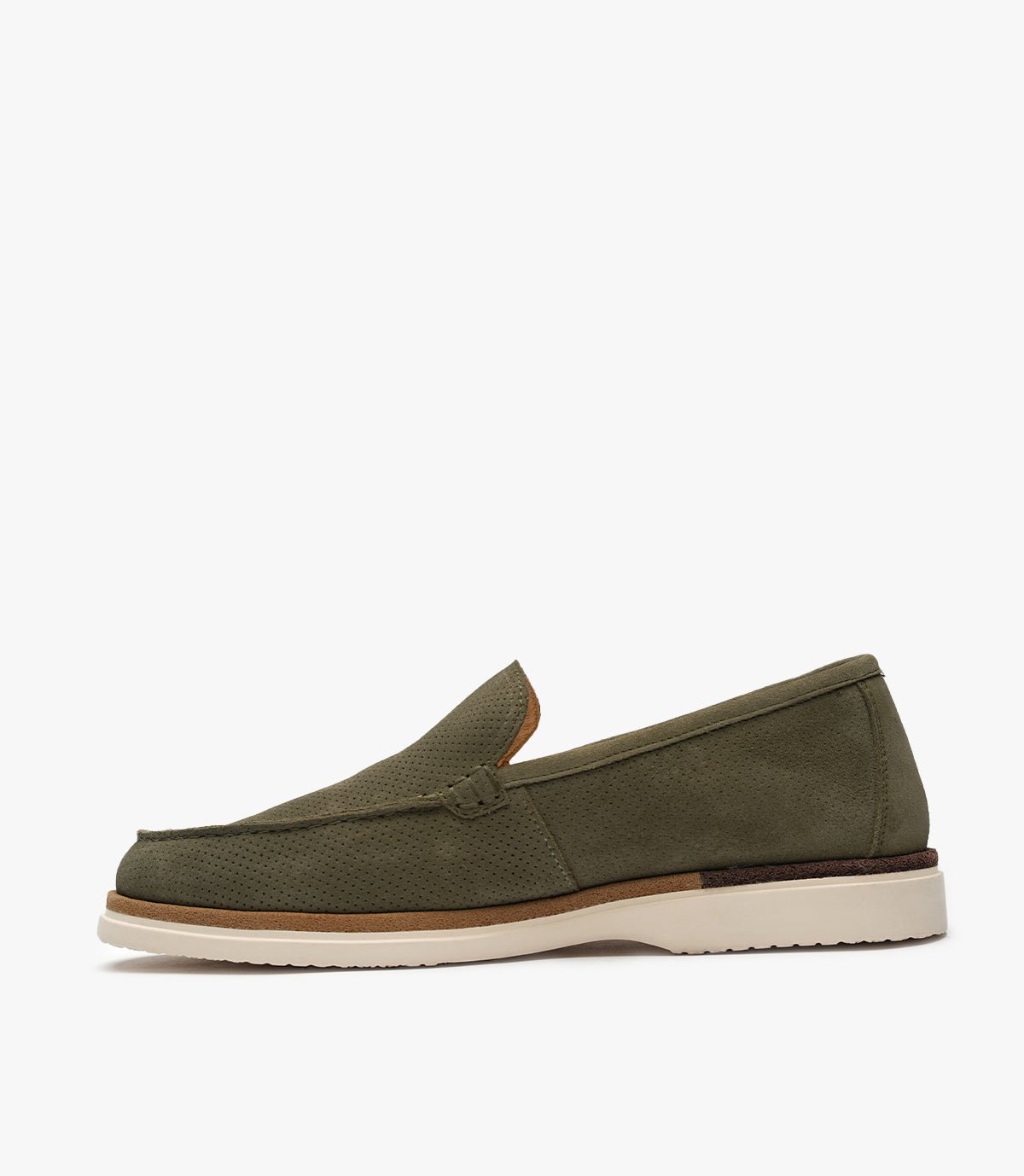 MOCASSIN EVERTON EN DAIM, VERT OLIVE - CL3062
