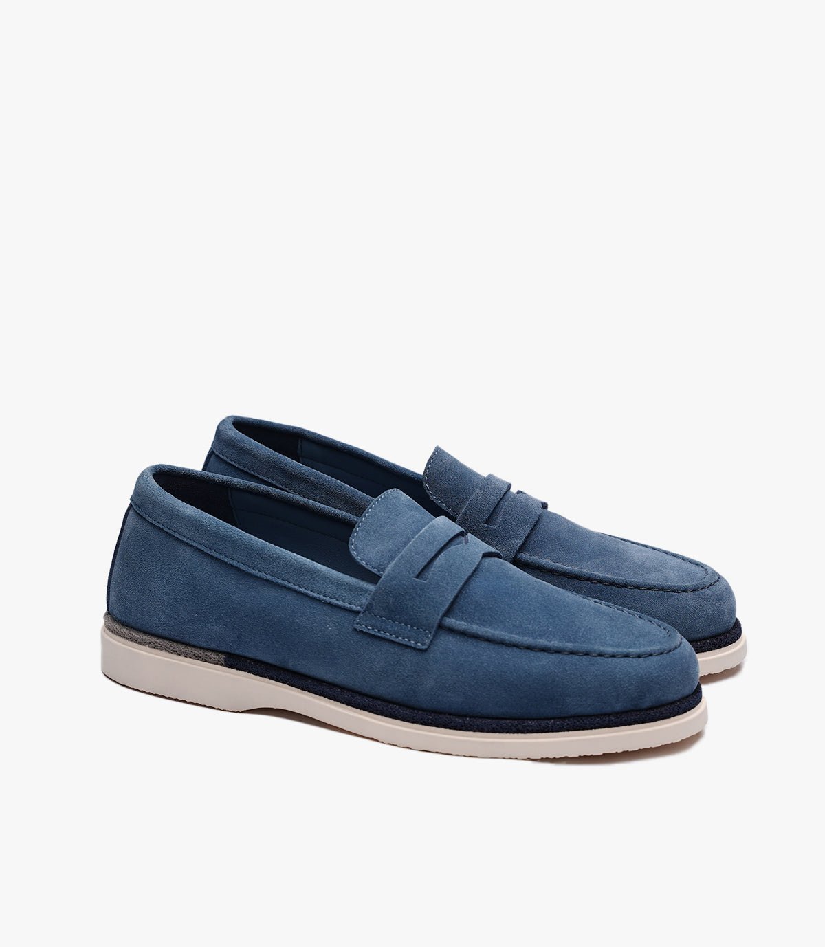 MOCASSIN REGALIA EN DAIM, BLEU CIEL - CL308