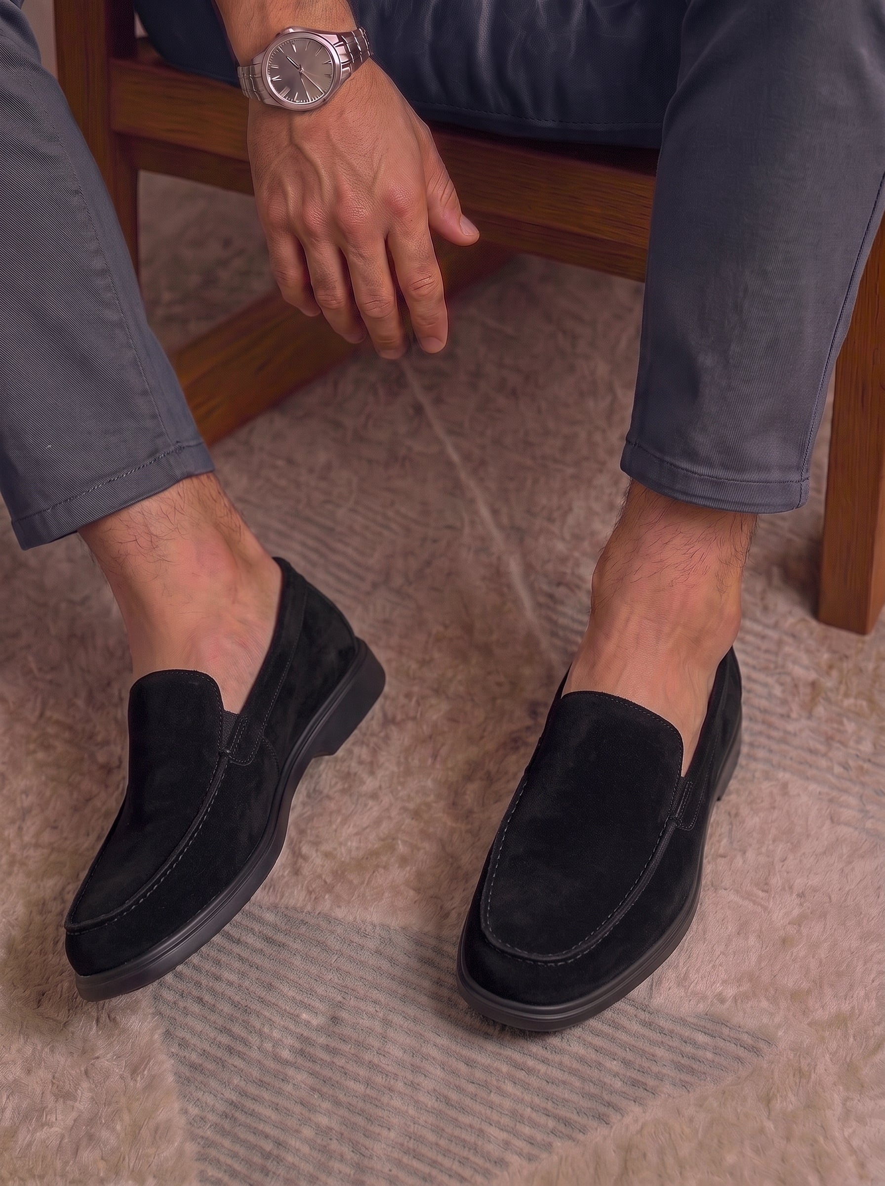 MOCASSIN NERIO EN DAIM NOIR – CL337