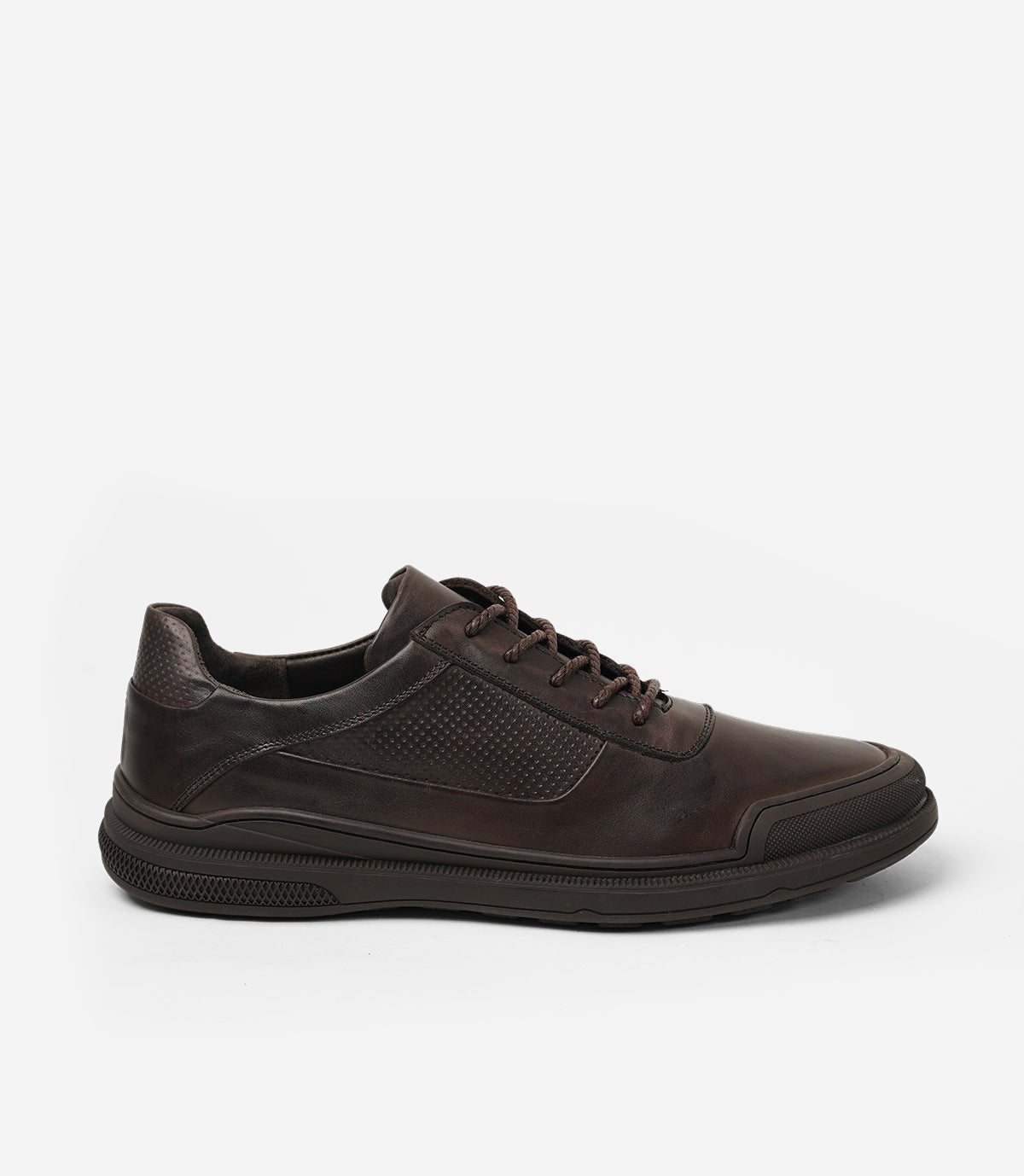 BASKET URBAN EN CUIR, Marron– CL316