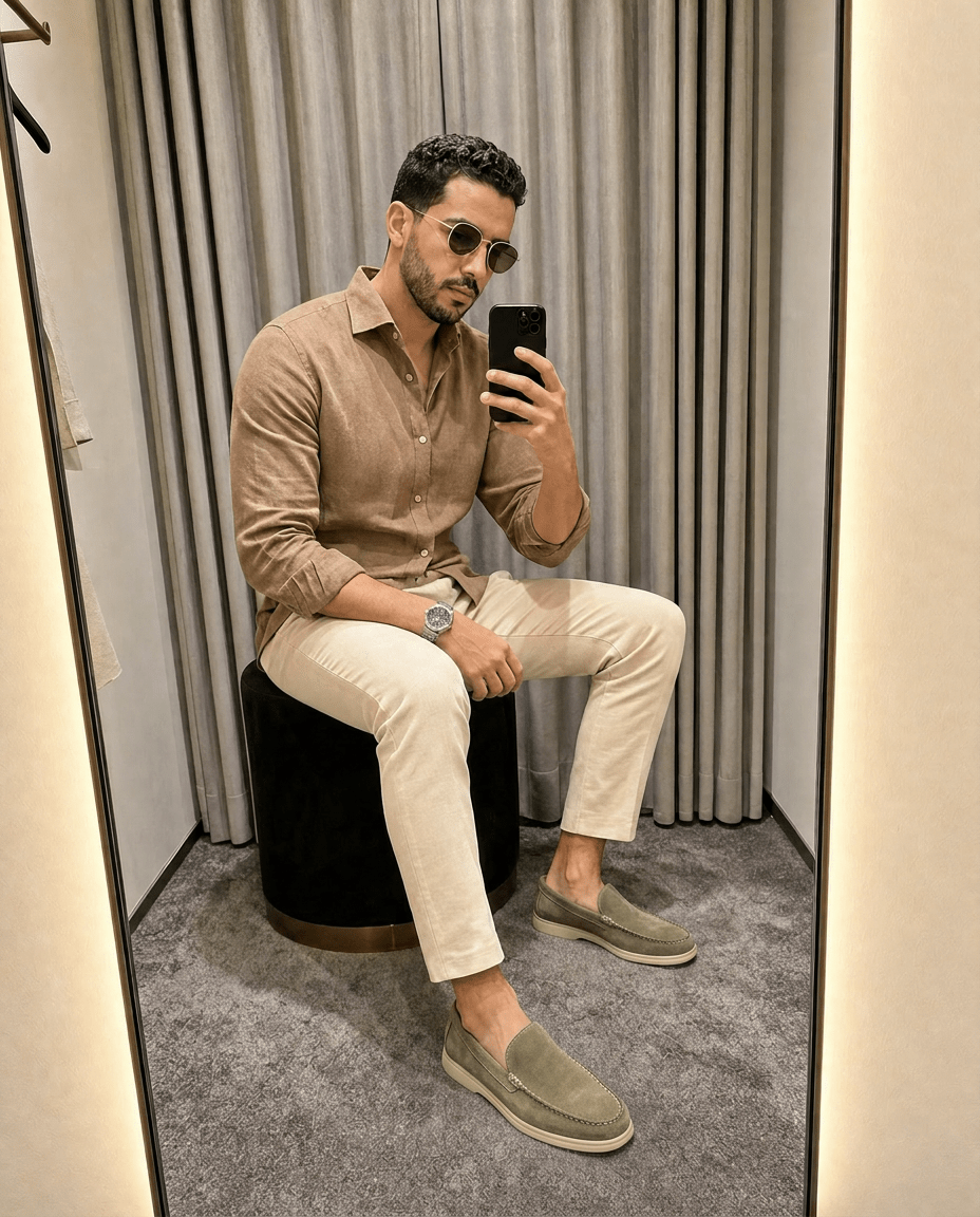 Mocassin Nerio en Daim Vert – CL337
