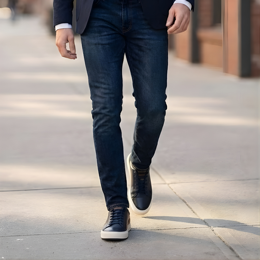 BASKET BOLT en Cuir, Bleu– CL6069