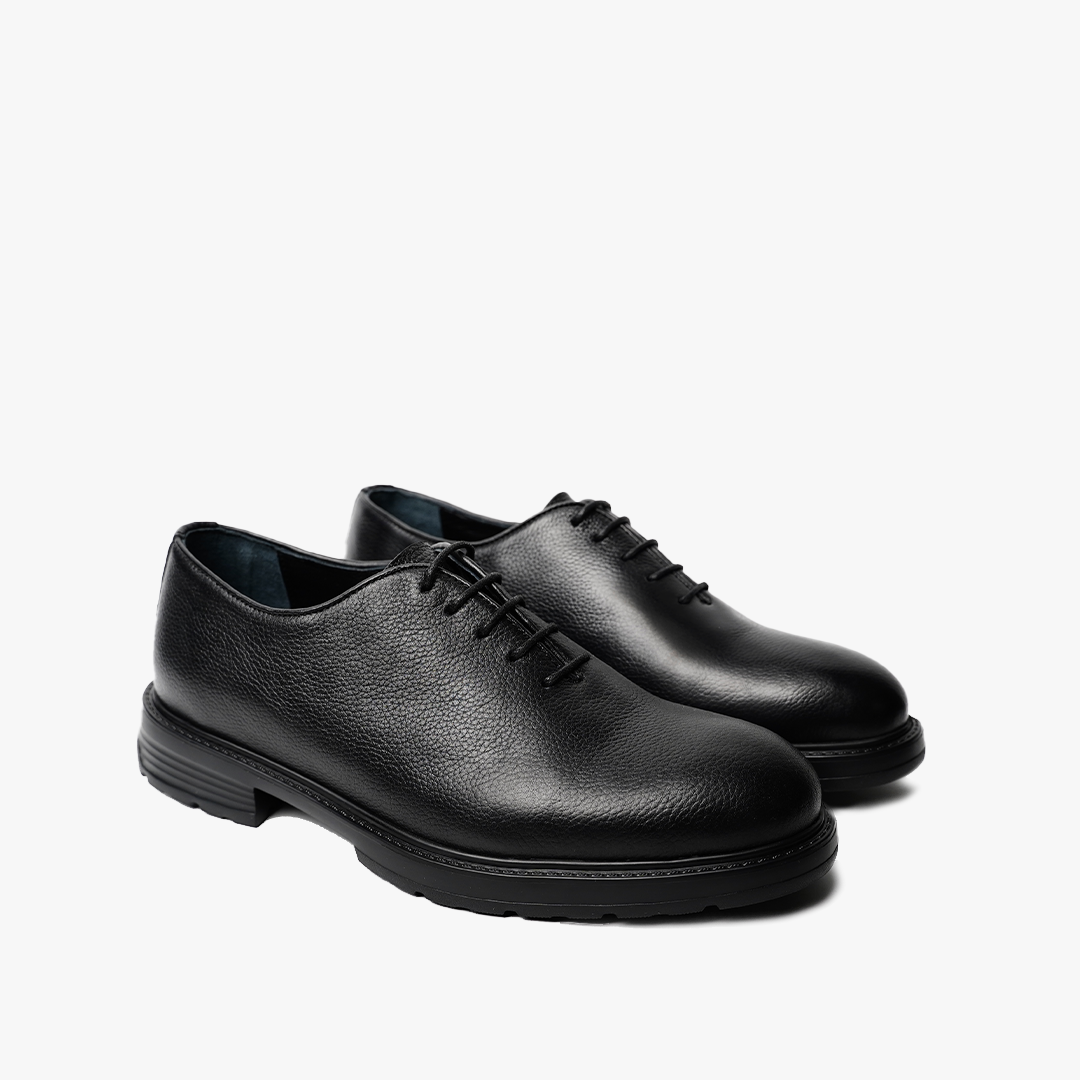 Montfort  en Cuir Graine, Noir -CL6071