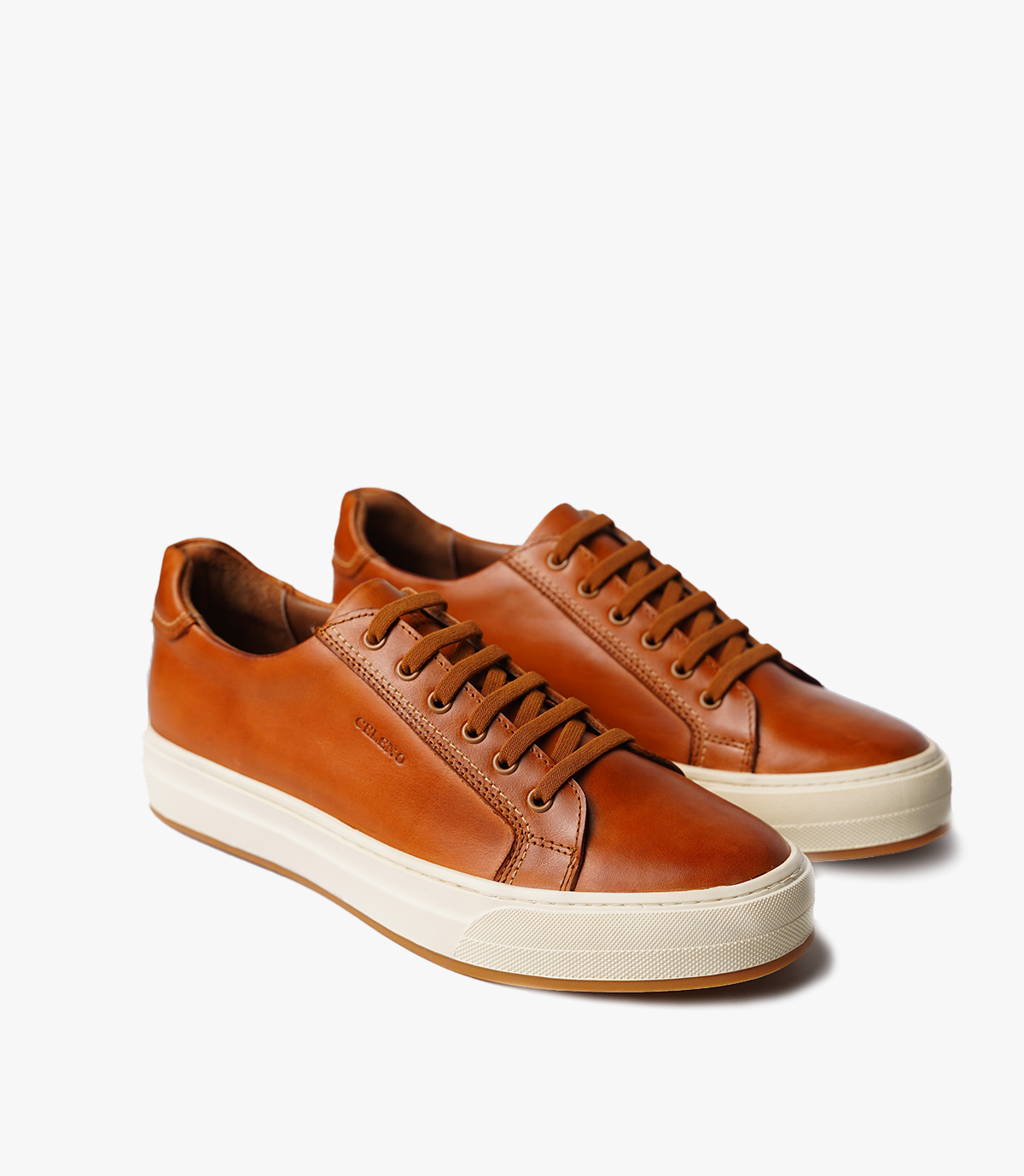 BASKET ROGUE en Cuir, Tabac– CL6073