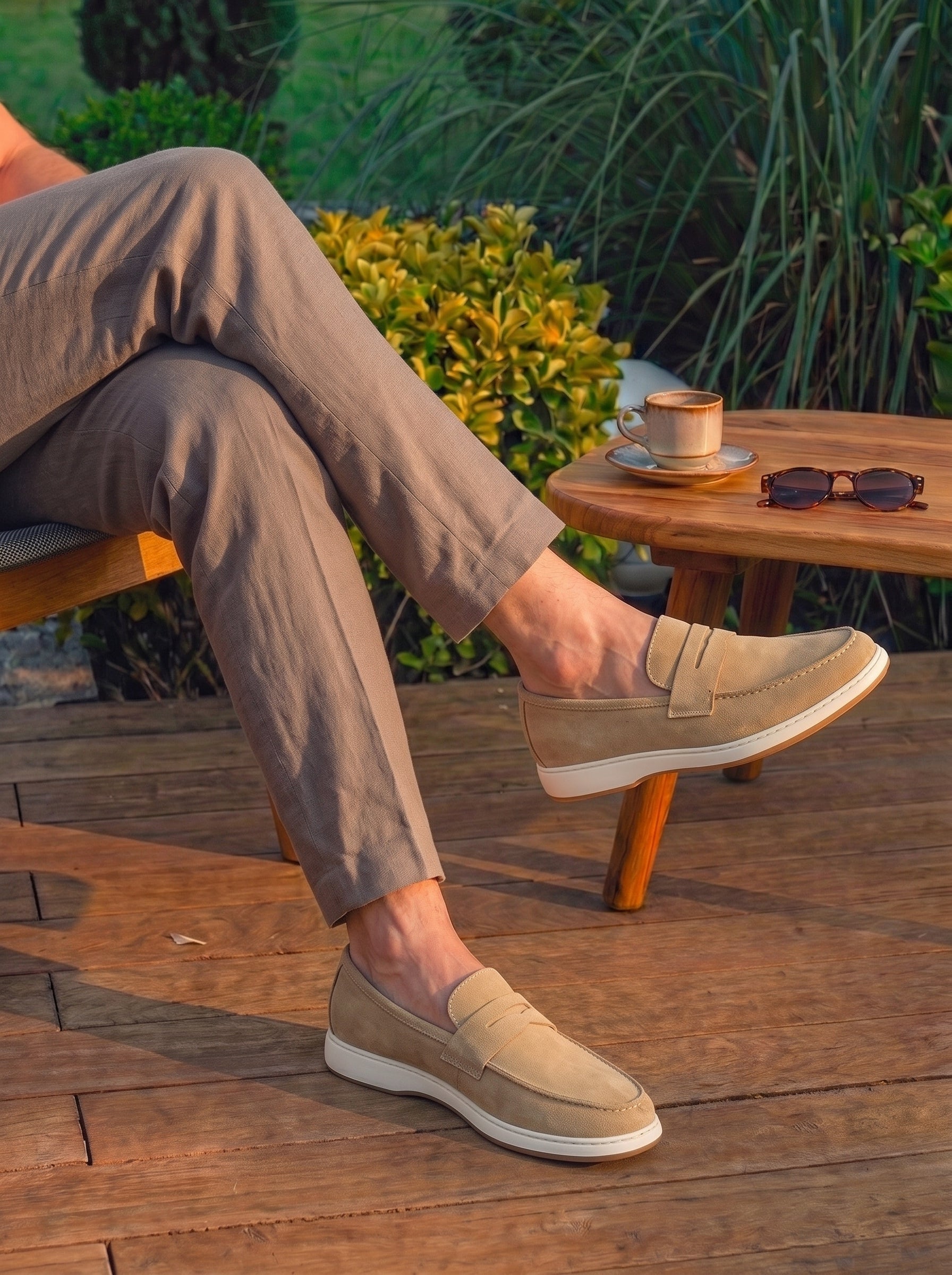 Mocassin Arven en Daim, BEIGE – CL7010