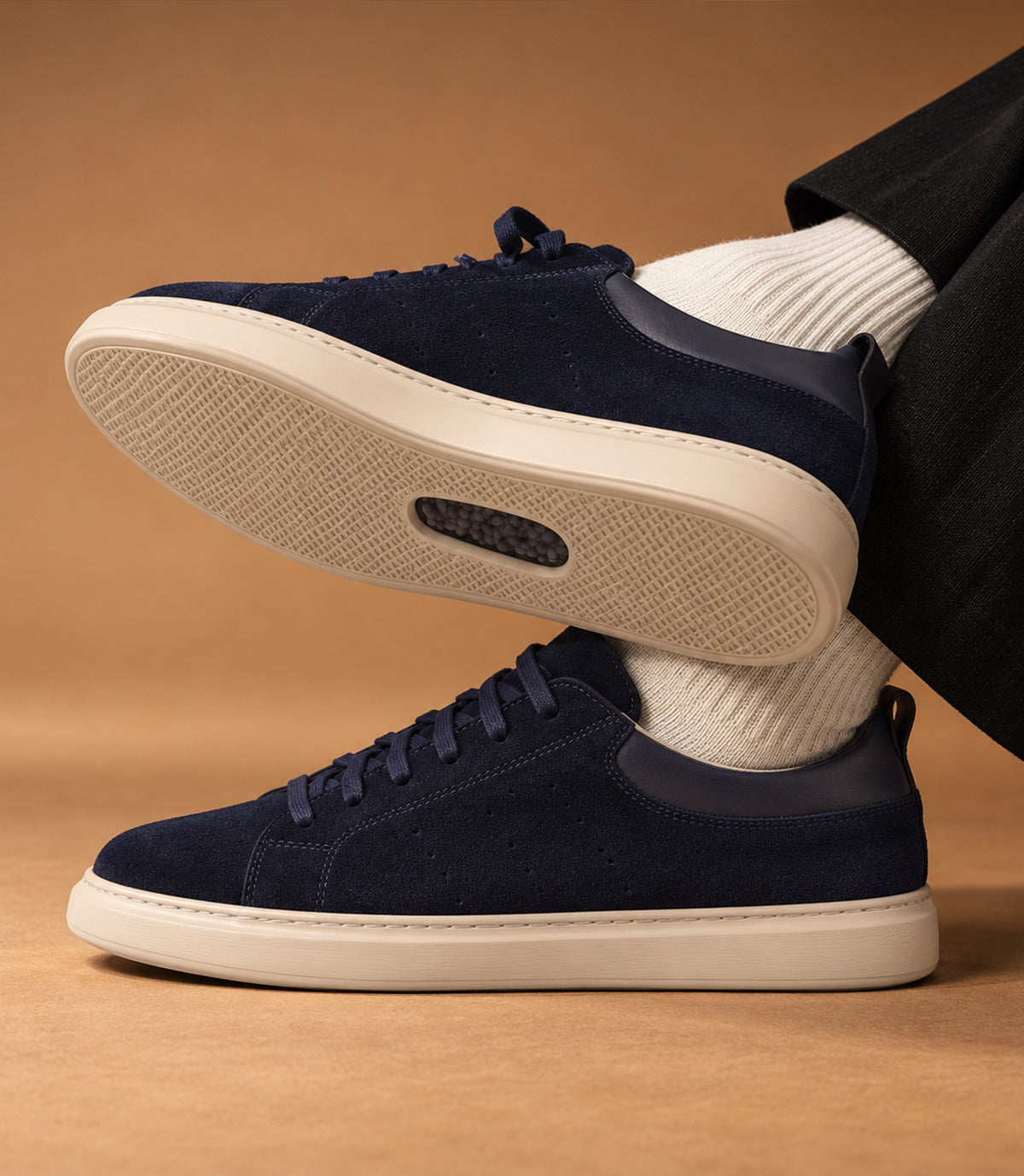 BASKET NOLAN EN DAIM BLEU NUIT - CL103