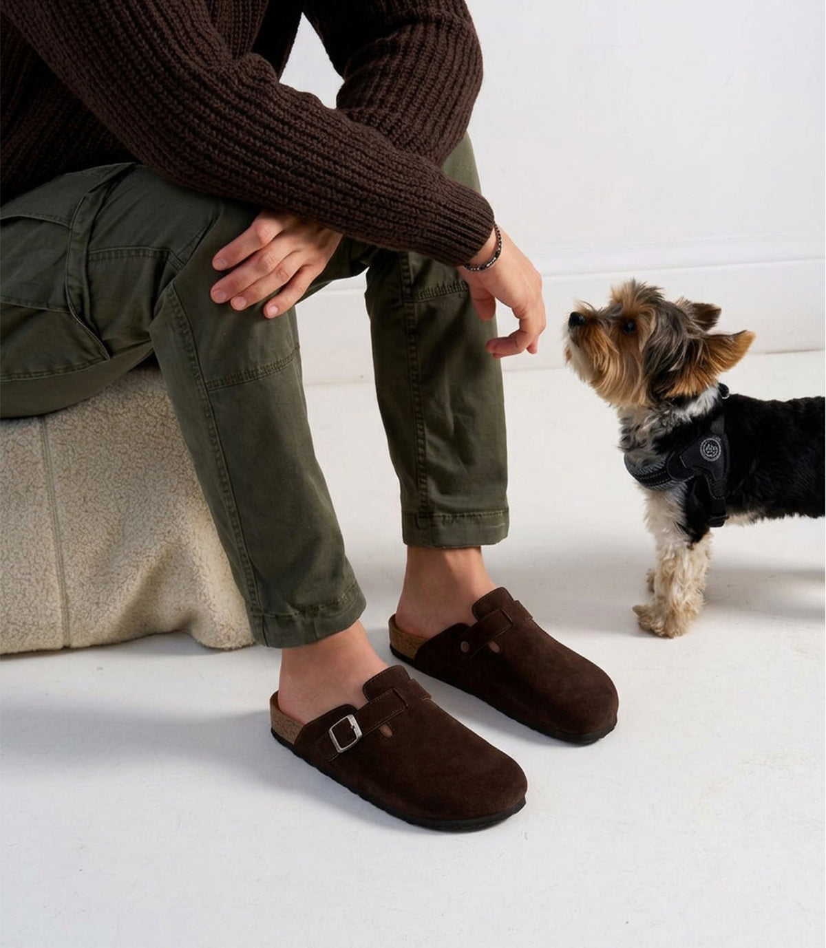 SABOT EN DAIM MARRON - SL07