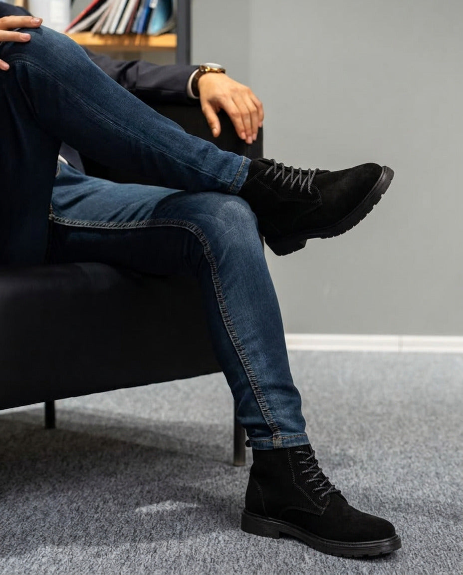 BOTTINE TREVAN EN DAIM NOIR - 4004