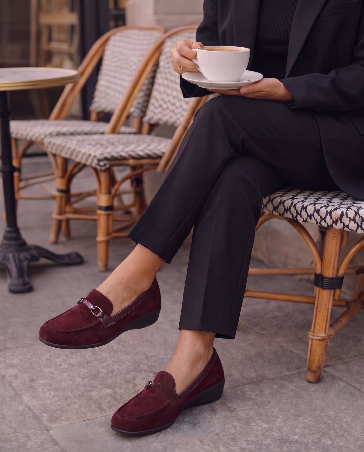 MOCASSIN CHICO EN DAIM BORDEAUX