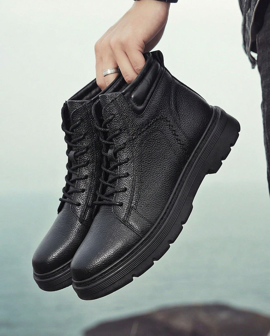 BOTTINE - KELAN EN CUIR NOIR - CL345