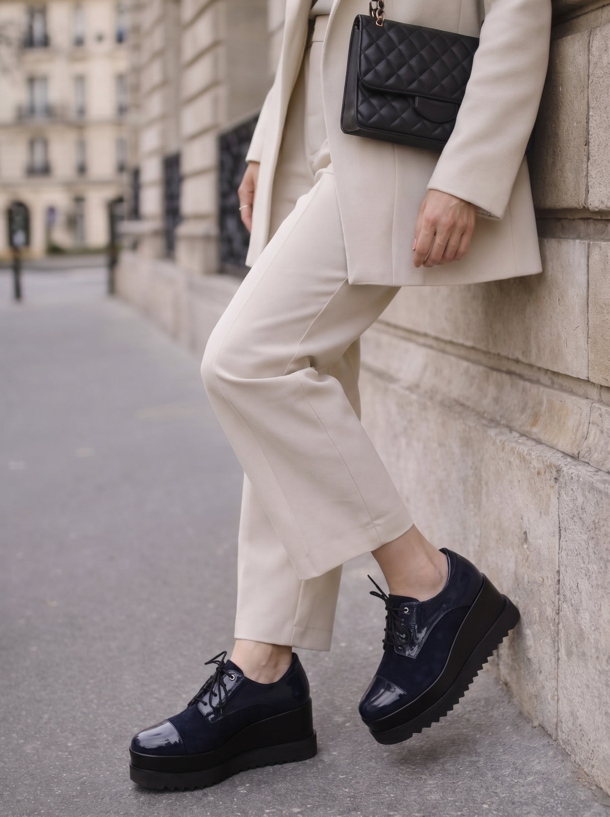 EKO EN CUIR ET DAIM BLEU MARINE