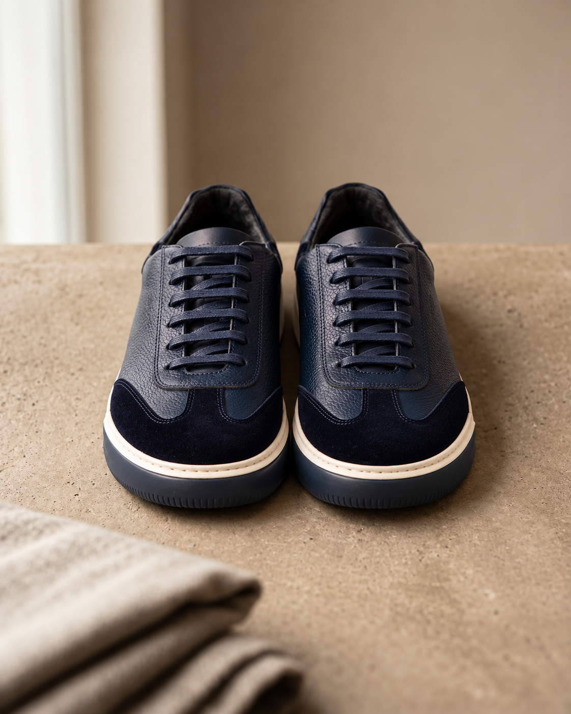 RIVOLI EN CUIR ET DAIM BLEU NUIT – CL7008