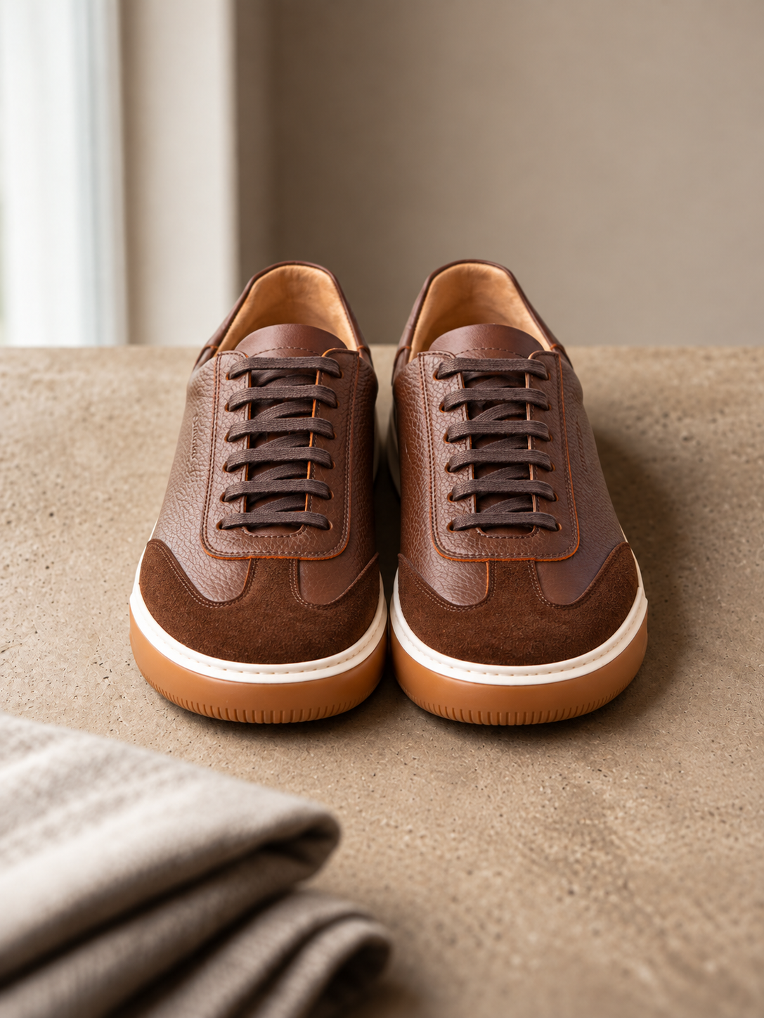 RIVOLI EN CUIR ET DAIM MARRON – CL7008