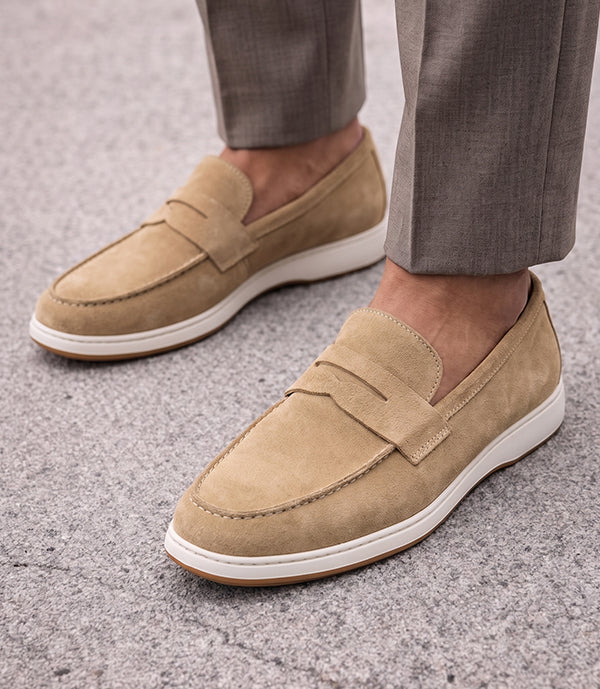 Mocassin Arven en Daim, BEIGE – CL7010