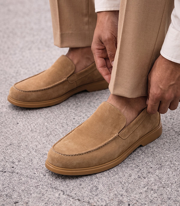 MOCASSIN NERIO EN DAIM, TABAC – CL337