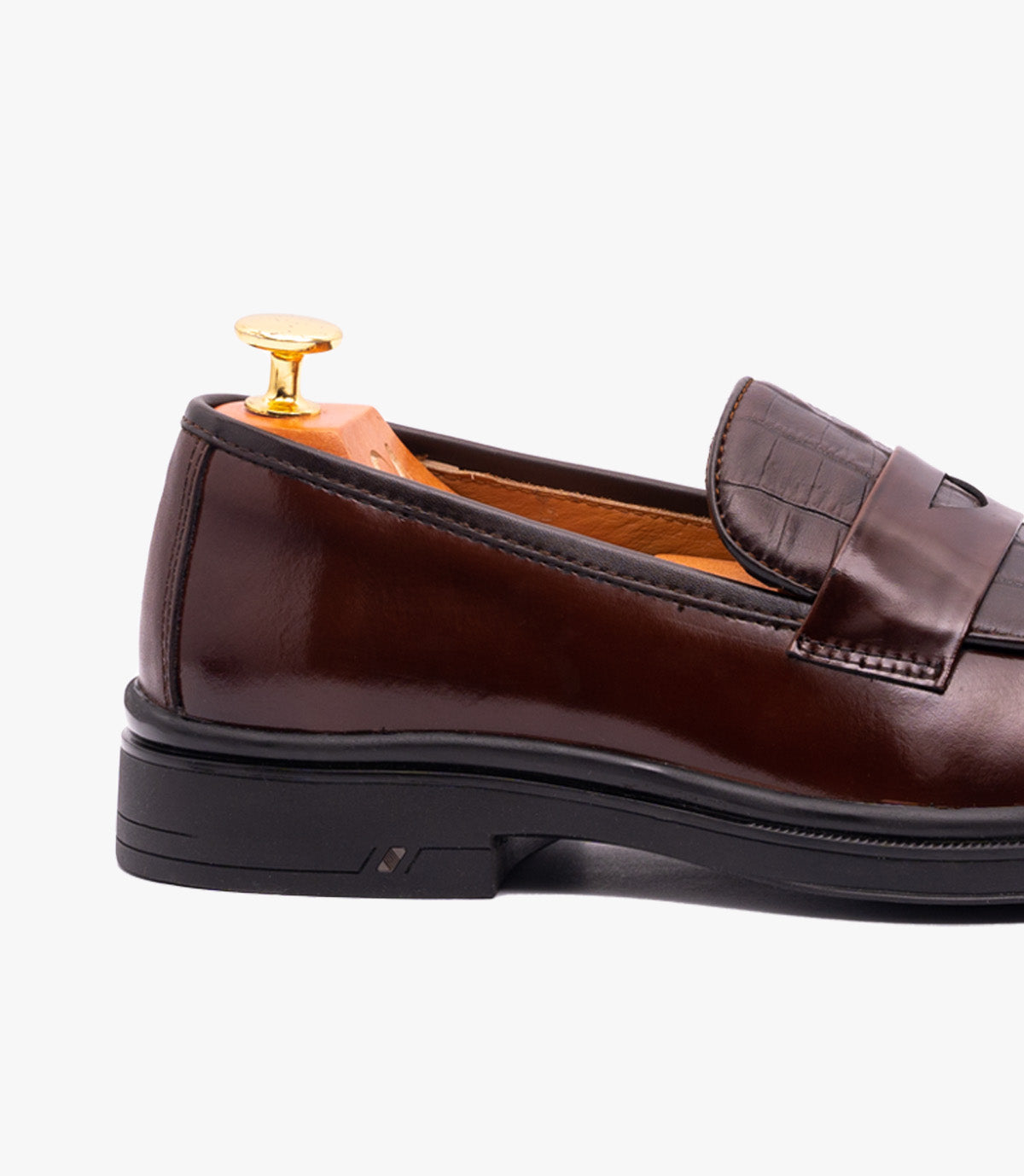 Mocassin  Pattern en cuir, Marron CL3001