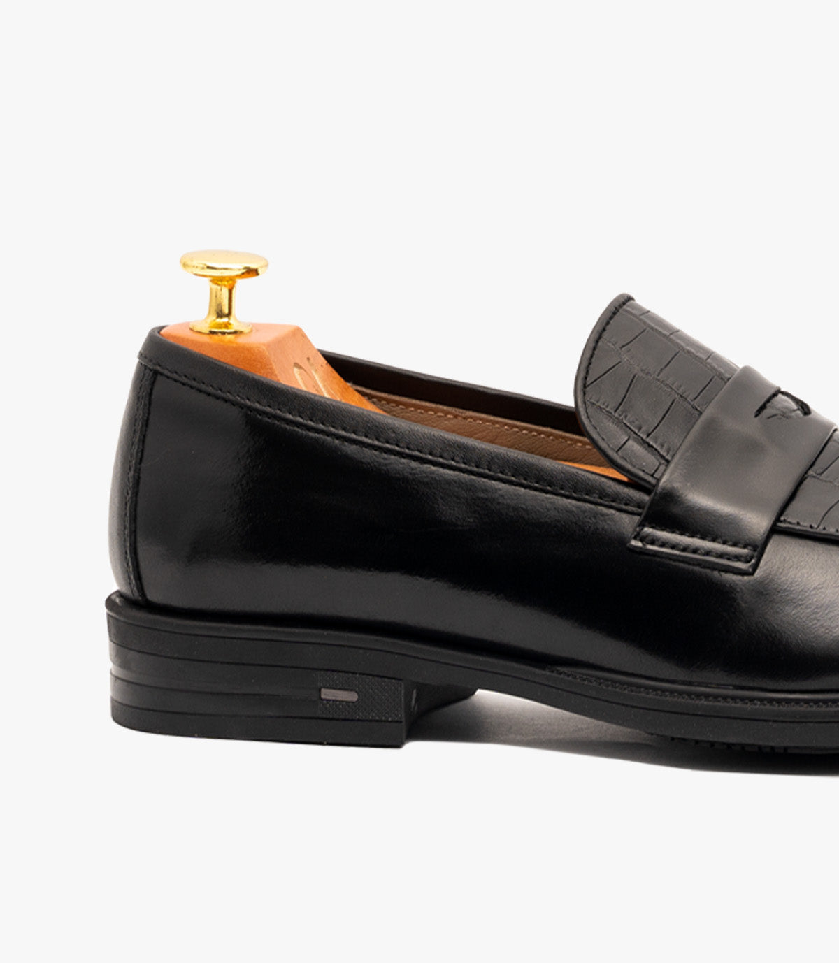 Mocassin  Pattern en cuir, Noir CL3001