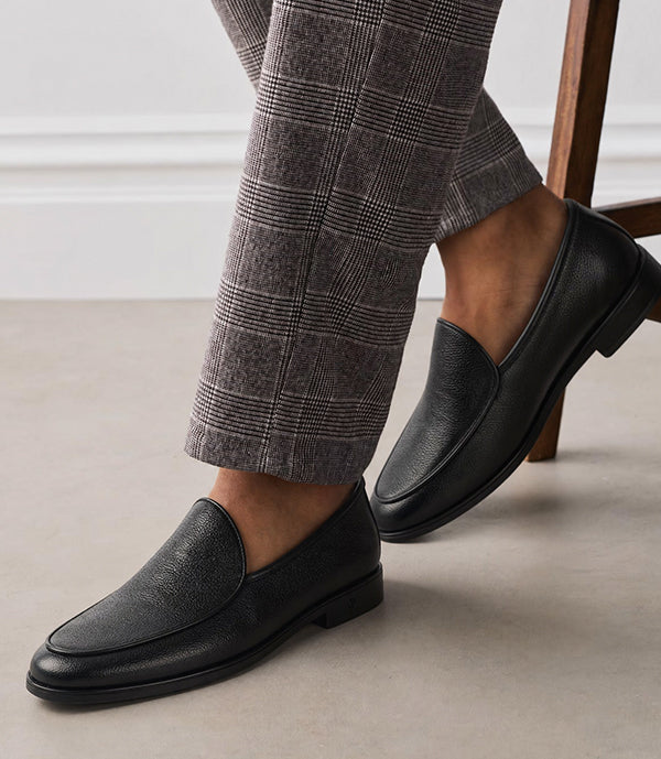 Mocassin Monaco en Cuir, Noir - CL386