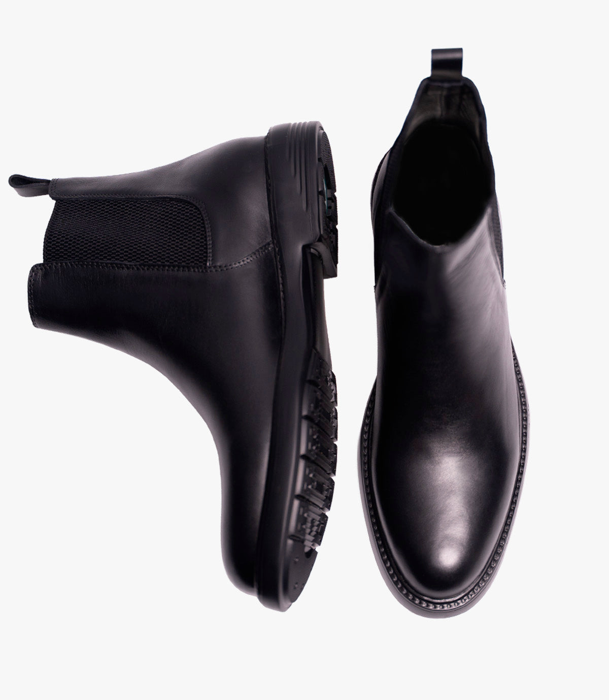 Bottine Chelsea en Cuir Noir CL4000