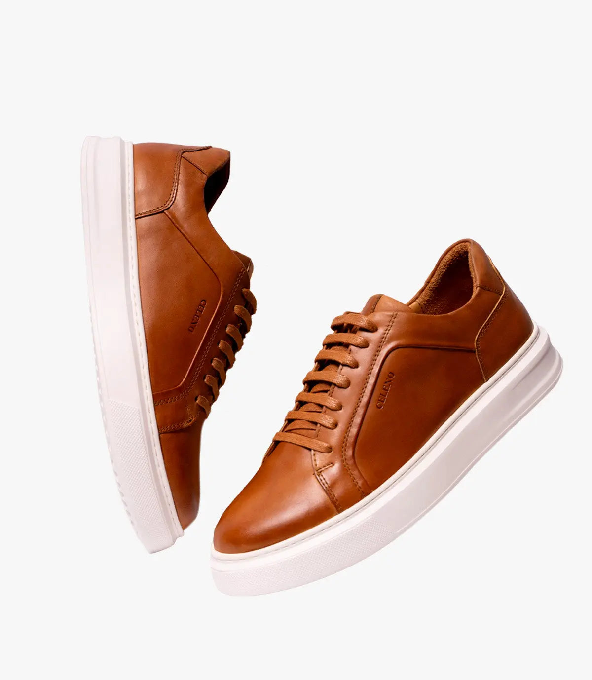 BASKET SUEDE EN CUIR, Tabac – CL6063 Celeno