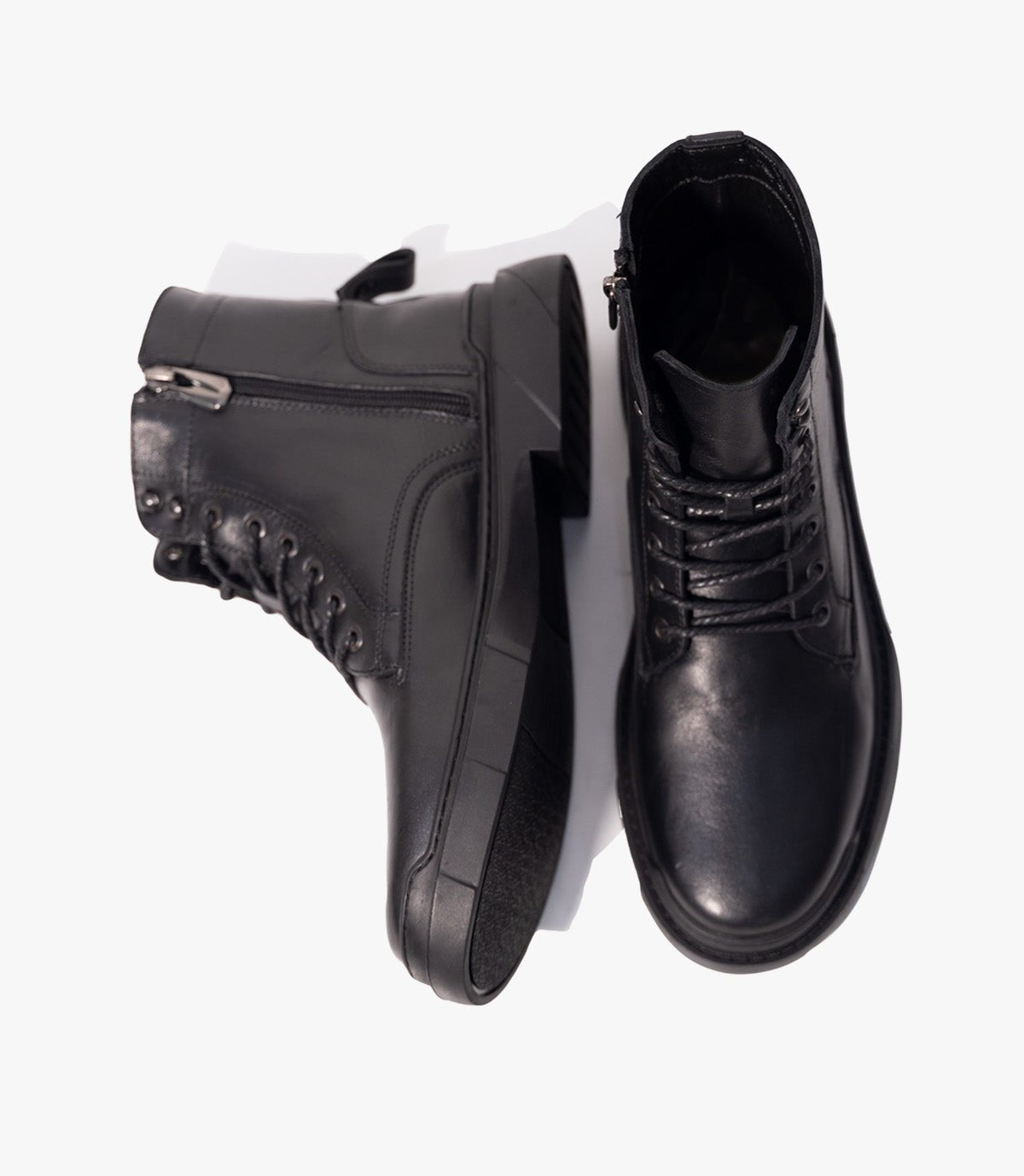 Bottine Trapper en Cuir Noir CL3084