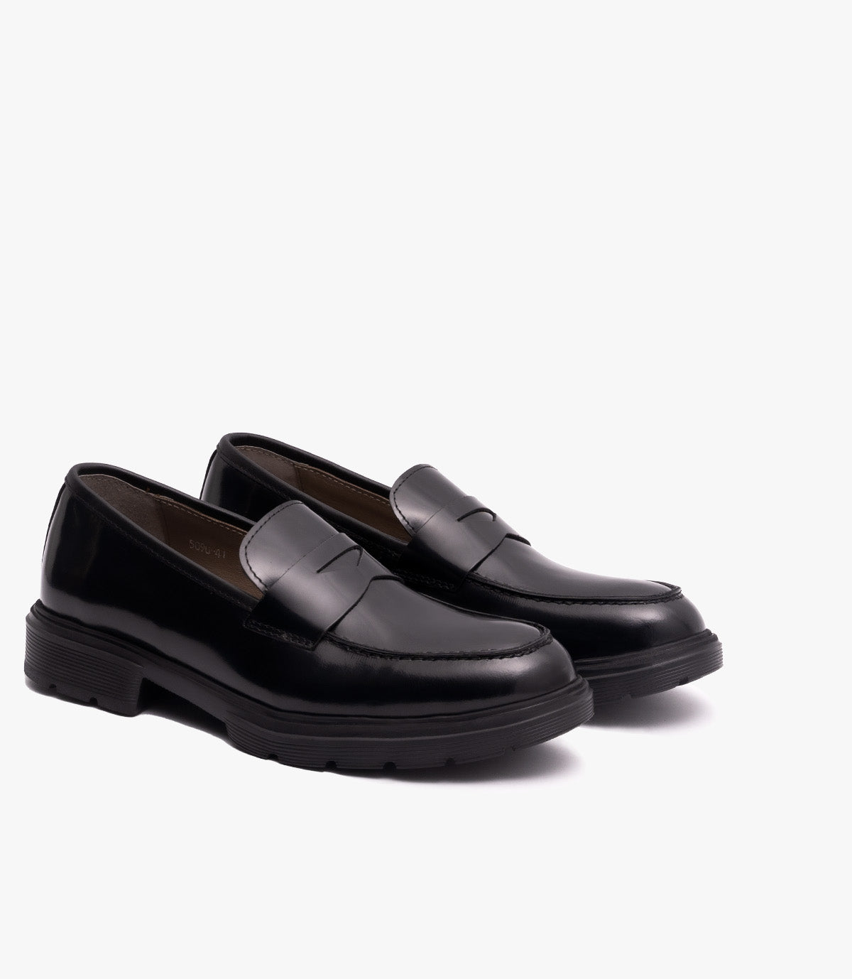 Mocassin Penny Loafers en cuir, Noir Cl5090