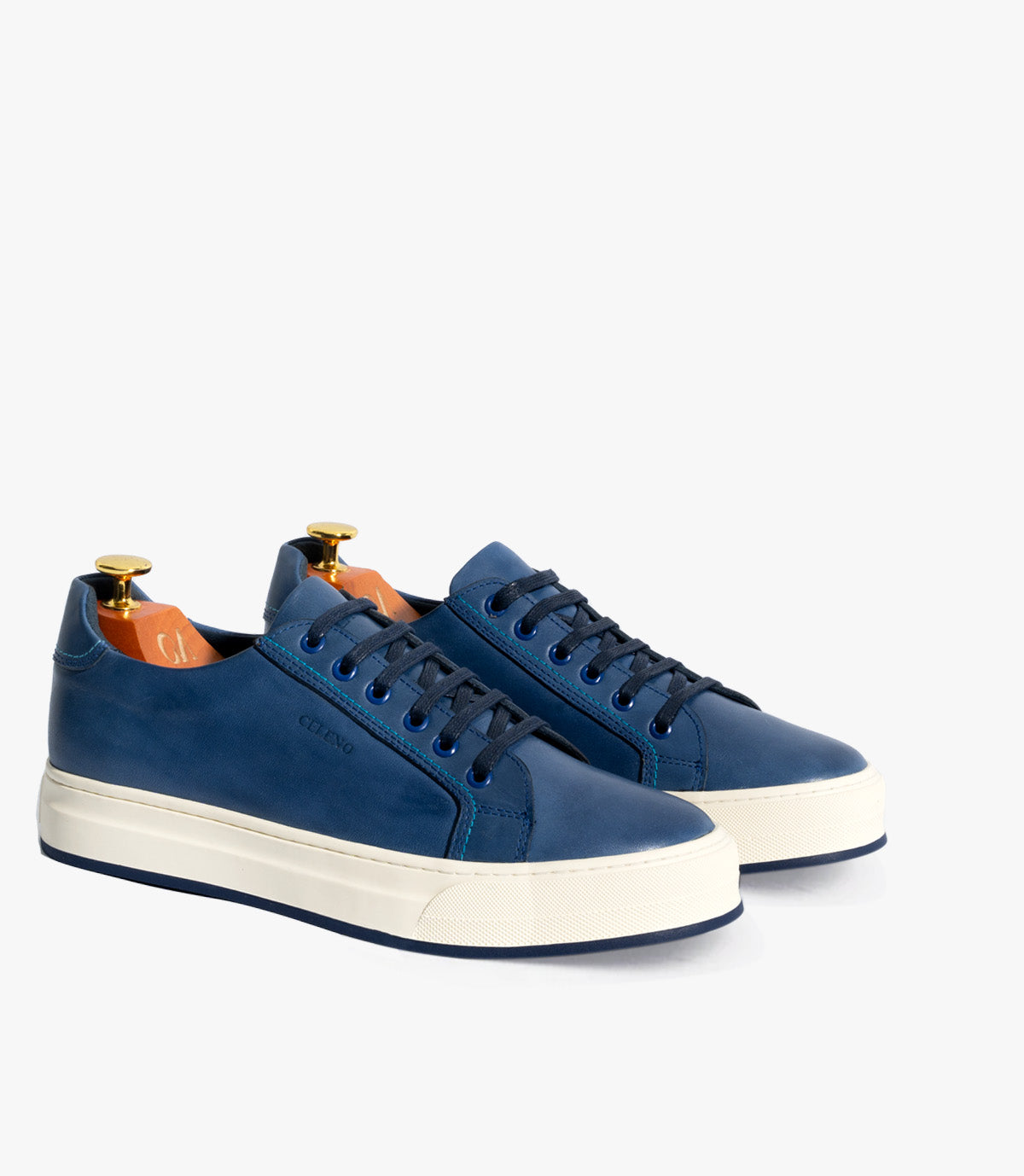 BASKET ROGUE en Cuir, Bleu ciel– CL6073