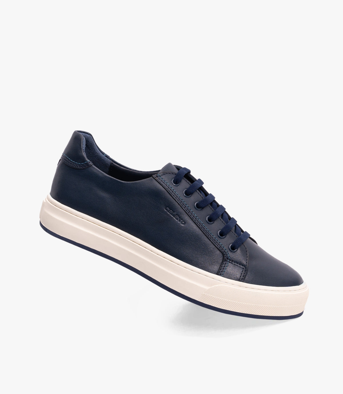 BASKET ROGUE en Cuir, Bleu Nuit– CL6073