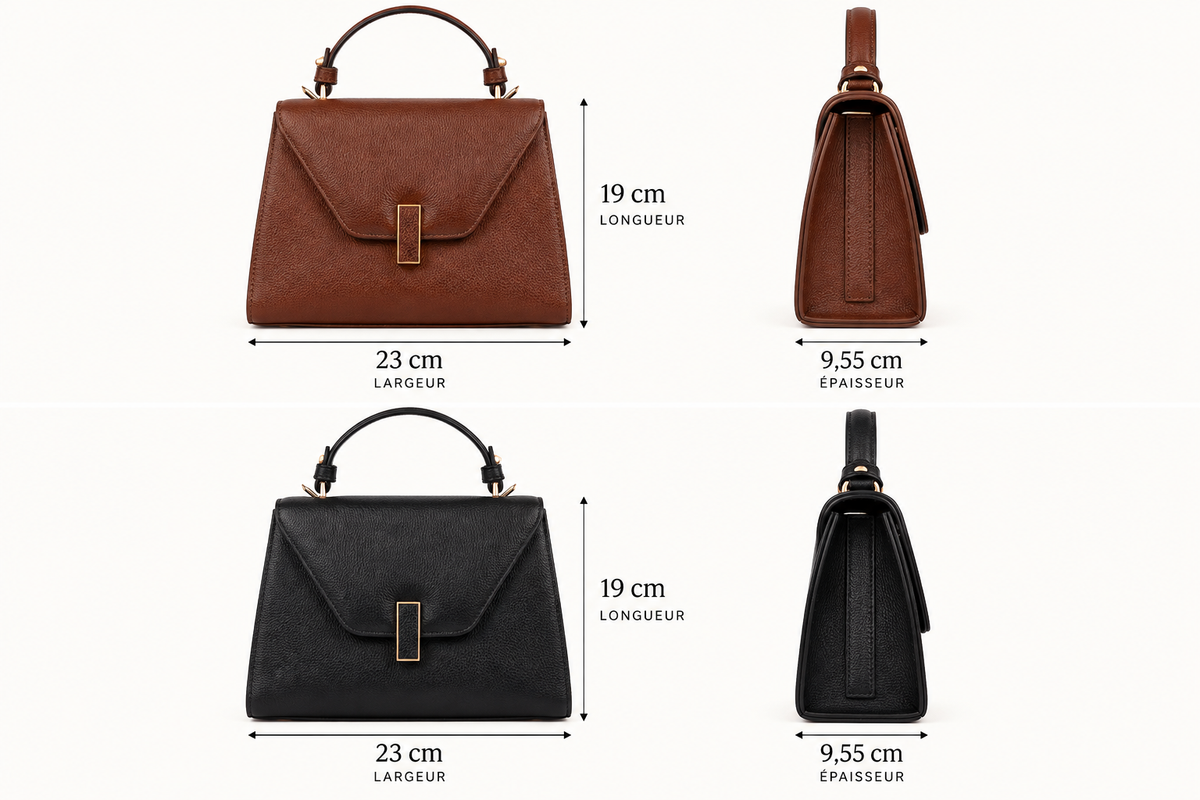 SAC VARENNE EN CUIR GRAINÉ MARRON - 036