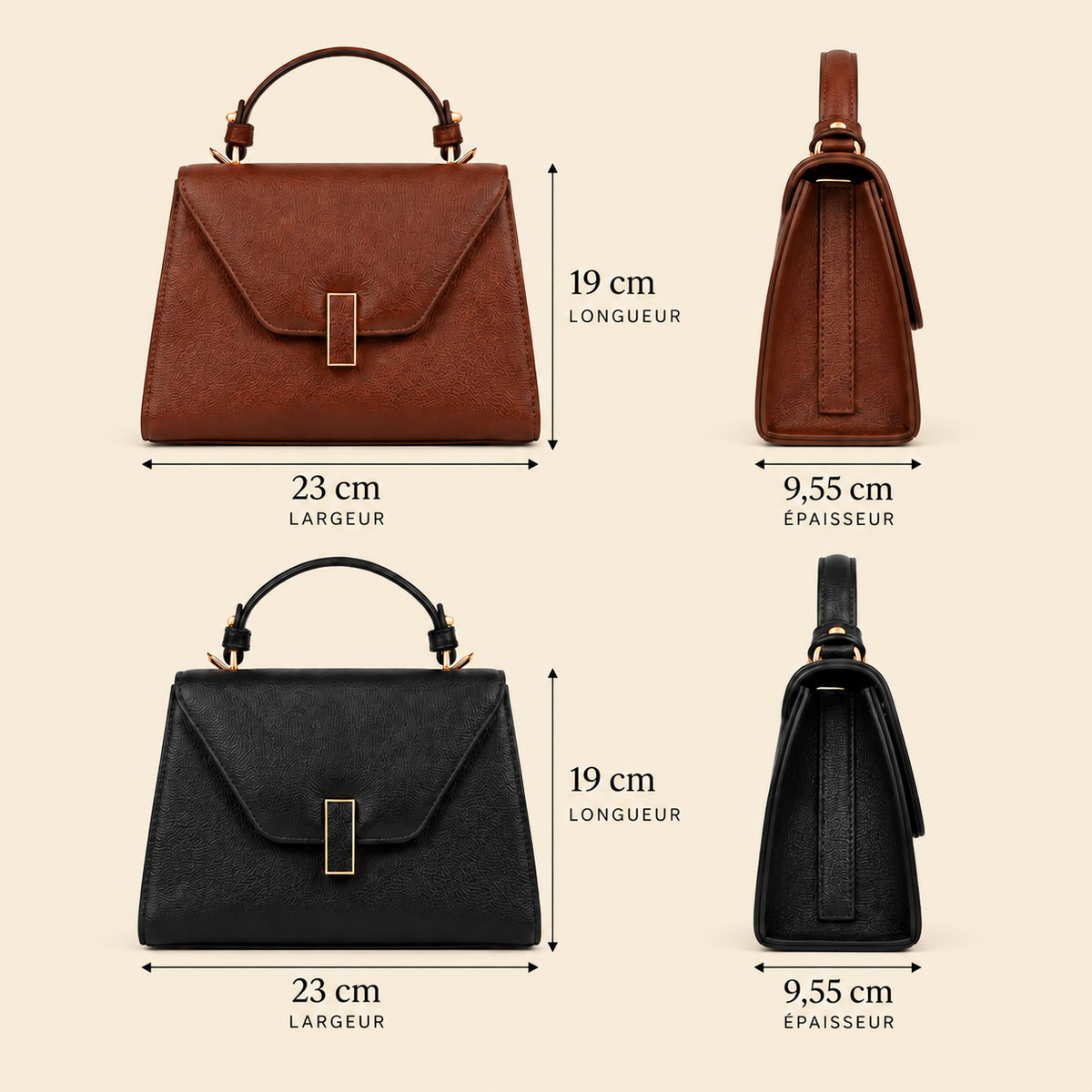 SAC VARENNE EN CUIR GRAINÉ NOIR - 036