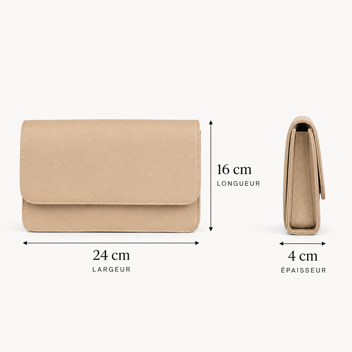 SAC MODENA EN CUIR GRAINÉ BEIGE - 035