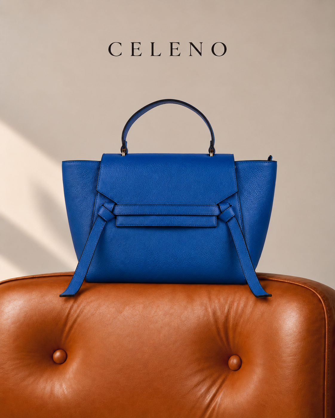 SAC VALORIA EN CUIR GRAINÉ BLEU - 039