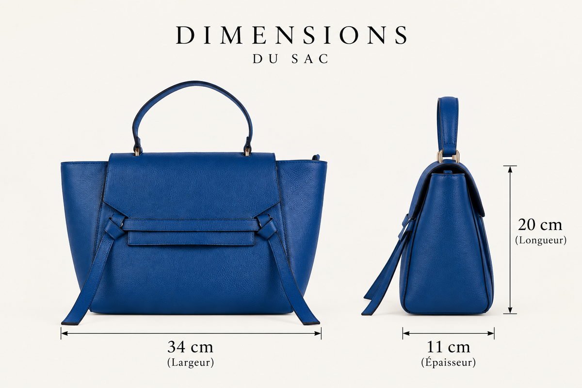 SAC VALORIA EN CUIR GRAINÉ BLEU - 039