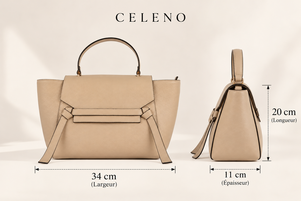 SAC VALORIA EN CUIR GRAINÉ BEIGE - 039
