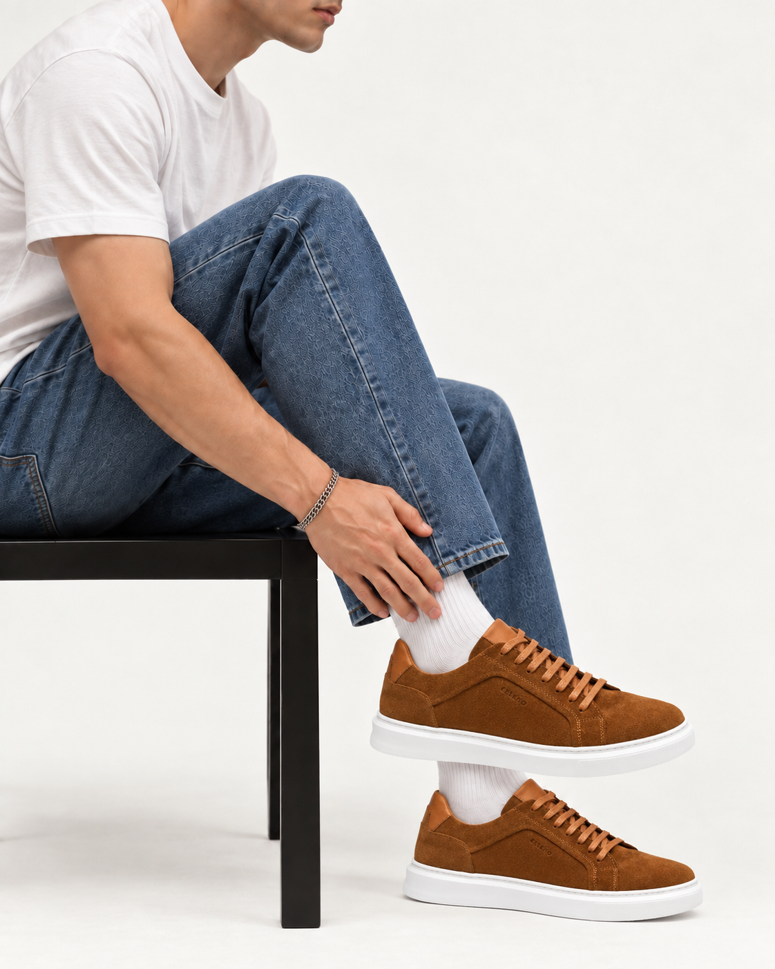BASKET SUEDE en Daim, Tabac– CL6063