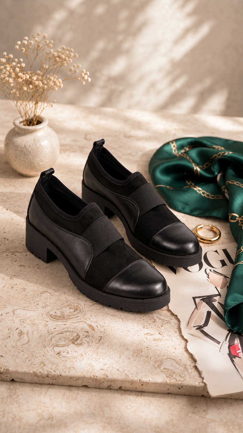 MILA EN CUIR ET DAIM NOIR – CL2505