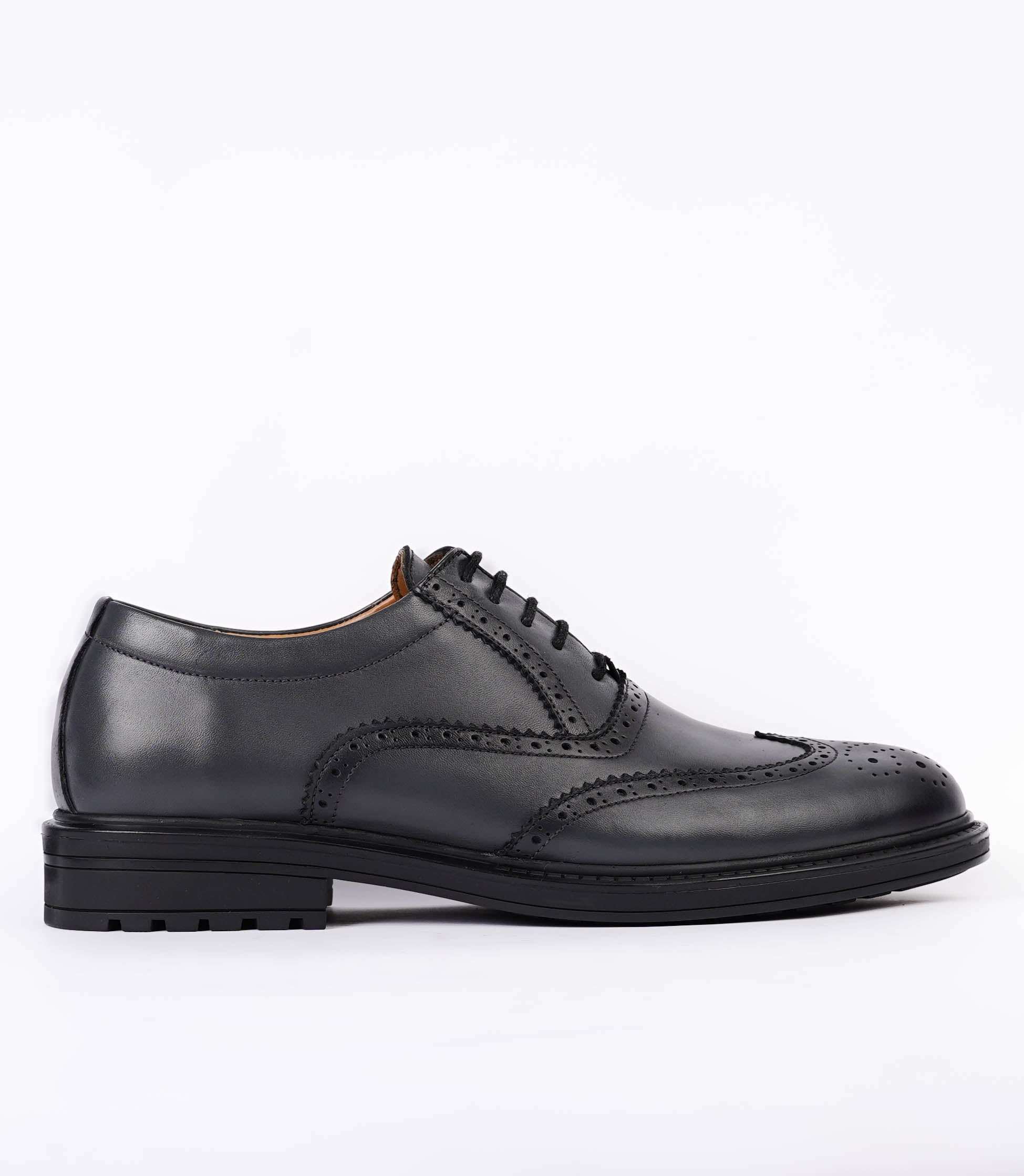 BROGUE en Cuir, Gris -CL200