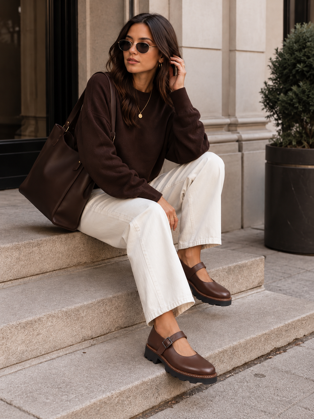 NAYA EN CUIR MARRON – CL2128