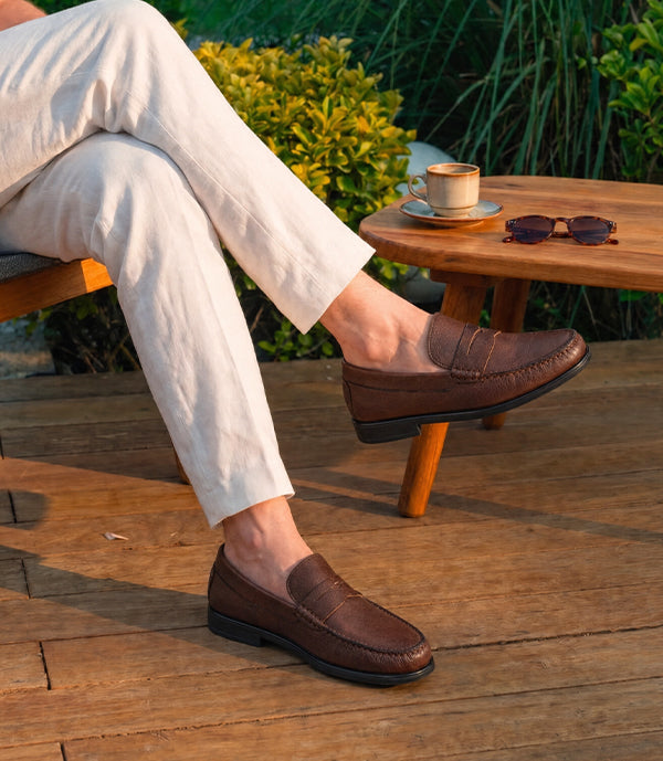 Mocassin ORSON en Cuir, Marron – CL110