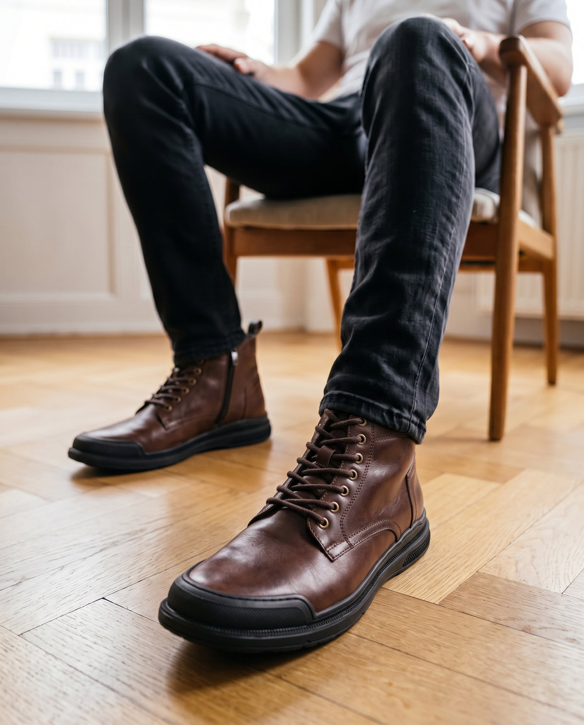 Bottine Parker en Cuir, Marron– CL3063