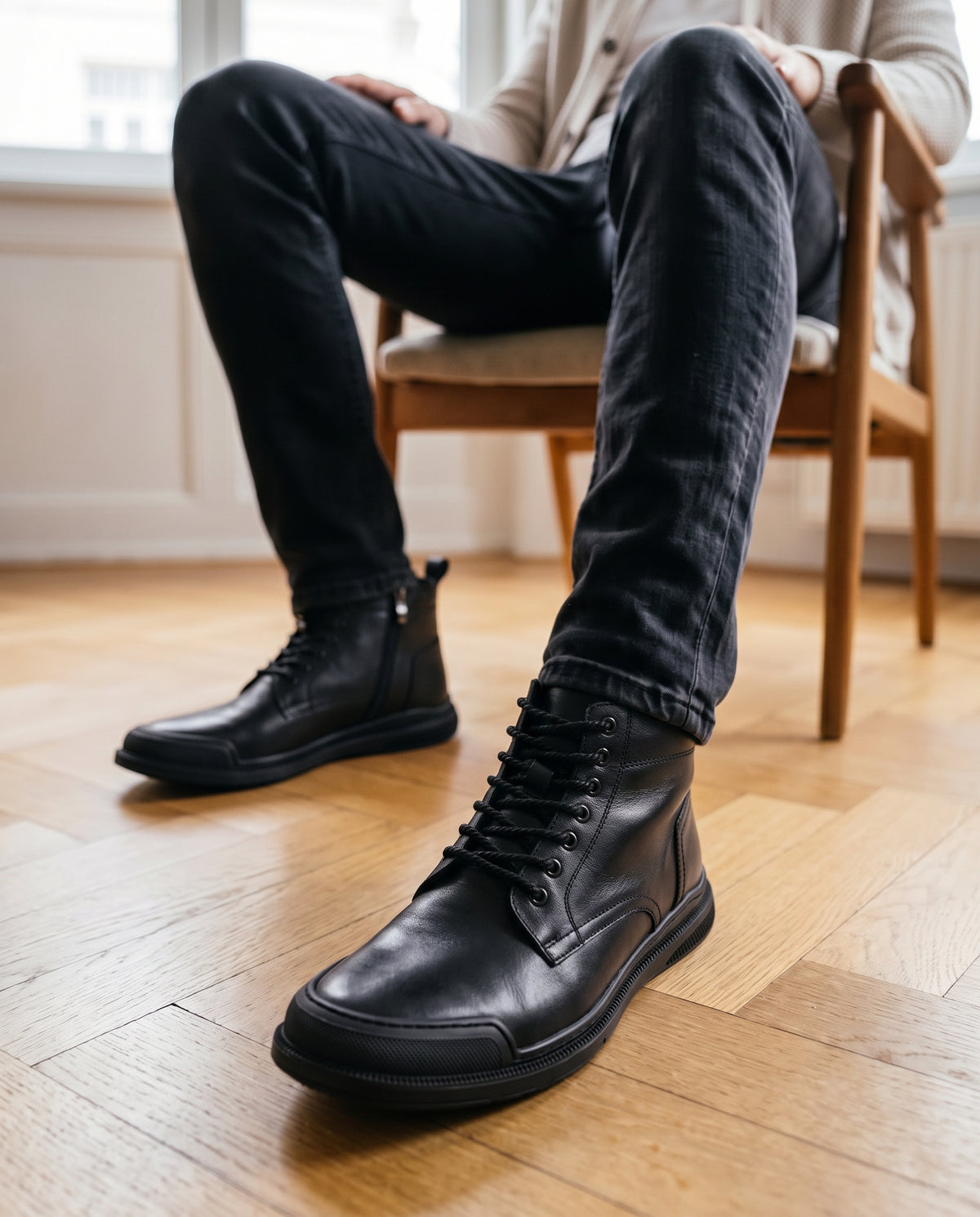 Bottine Parker en Cuir, Noir – CL3063