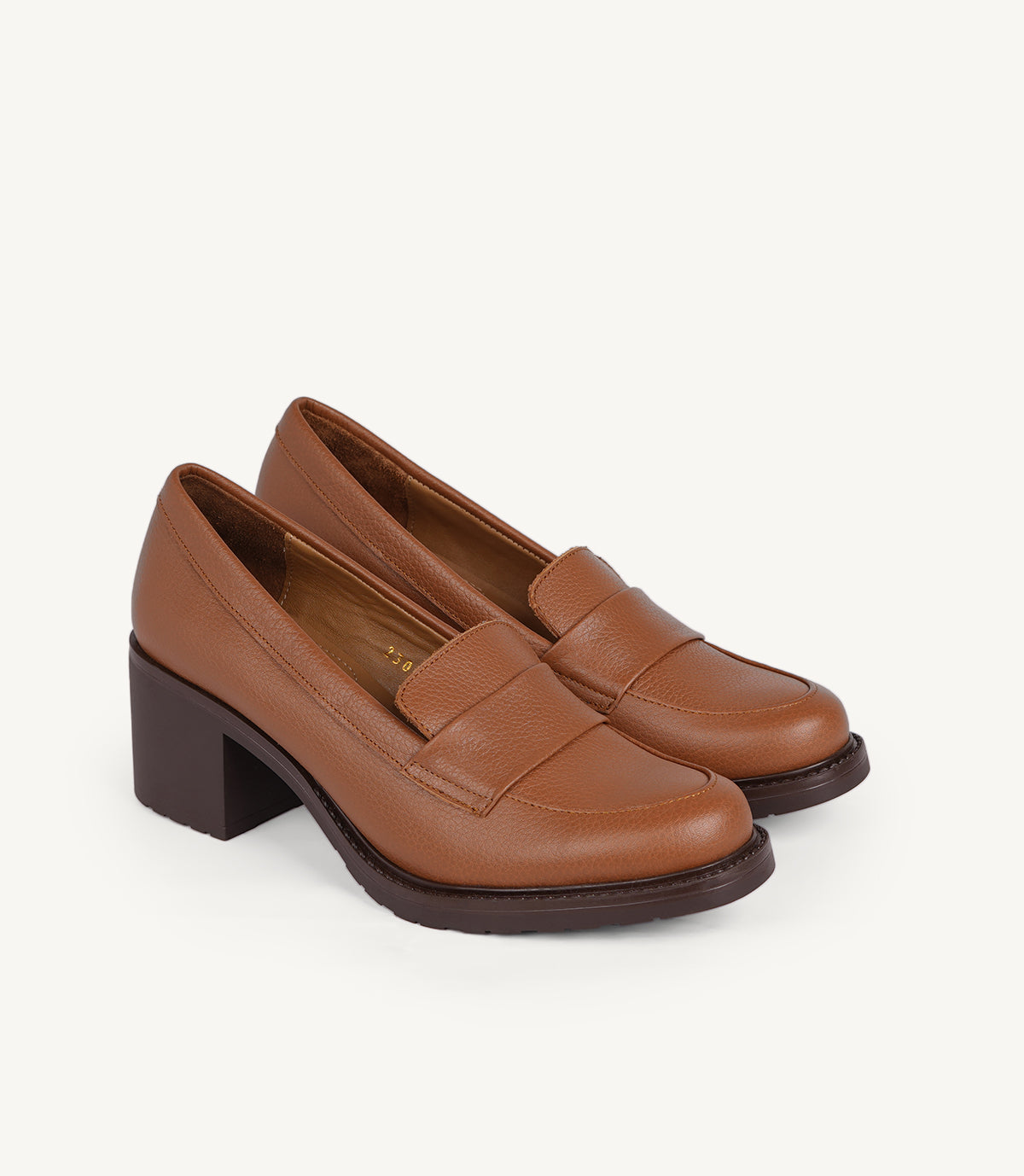 MOCASSIN - SOFIA EN CUIR TABAC - CL2300