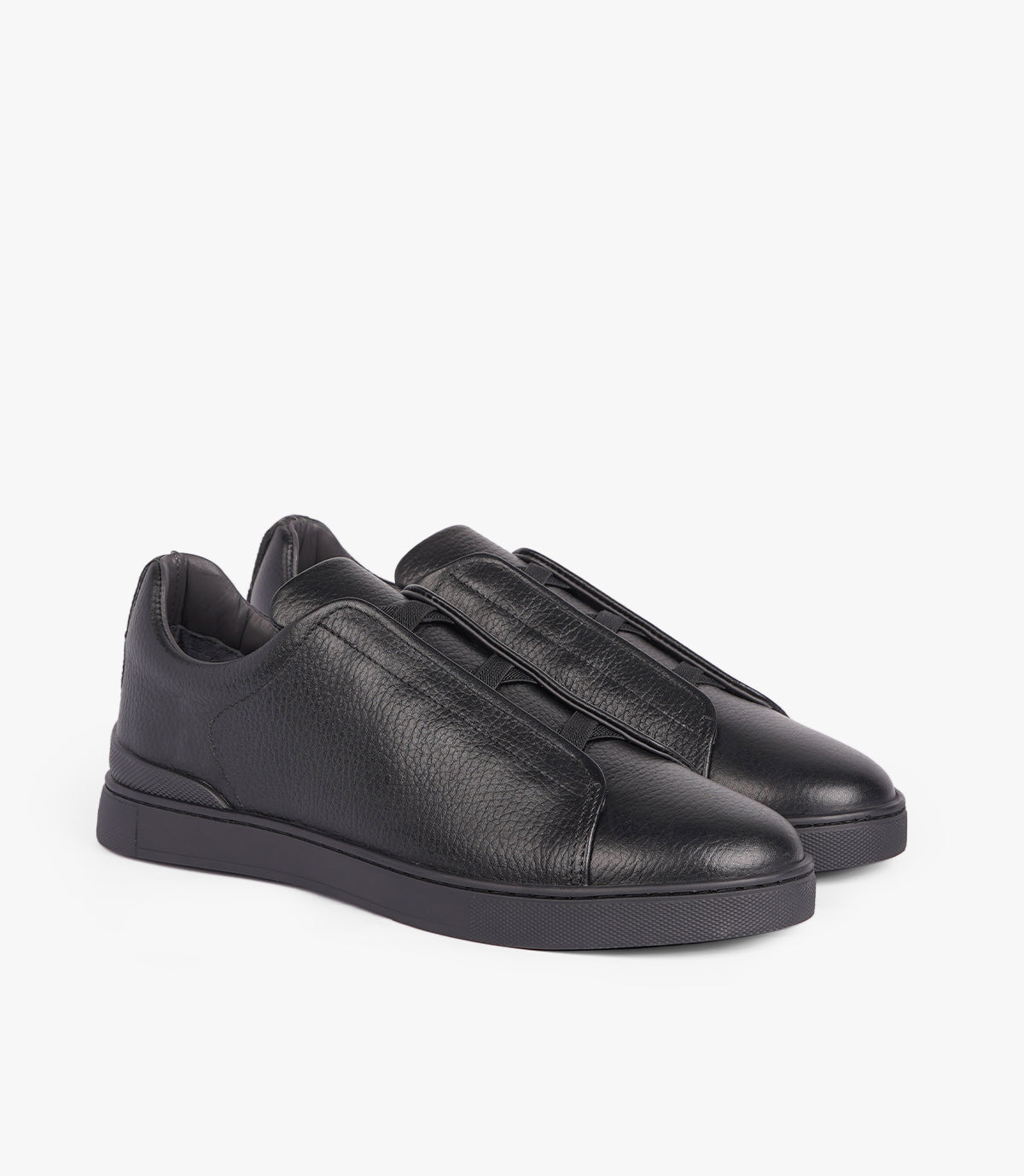 BASKET VAREK EN CUIR NOIR - CL950