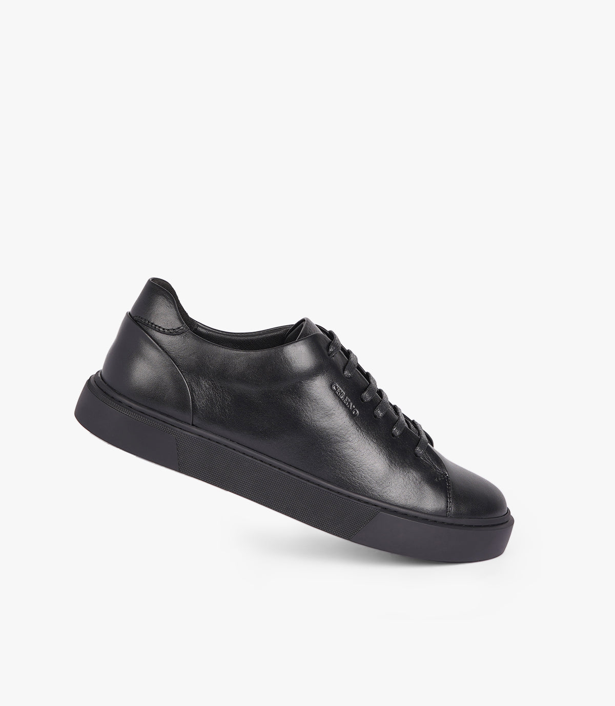 BASKET VARENO EN CUIR NOIR - CL106