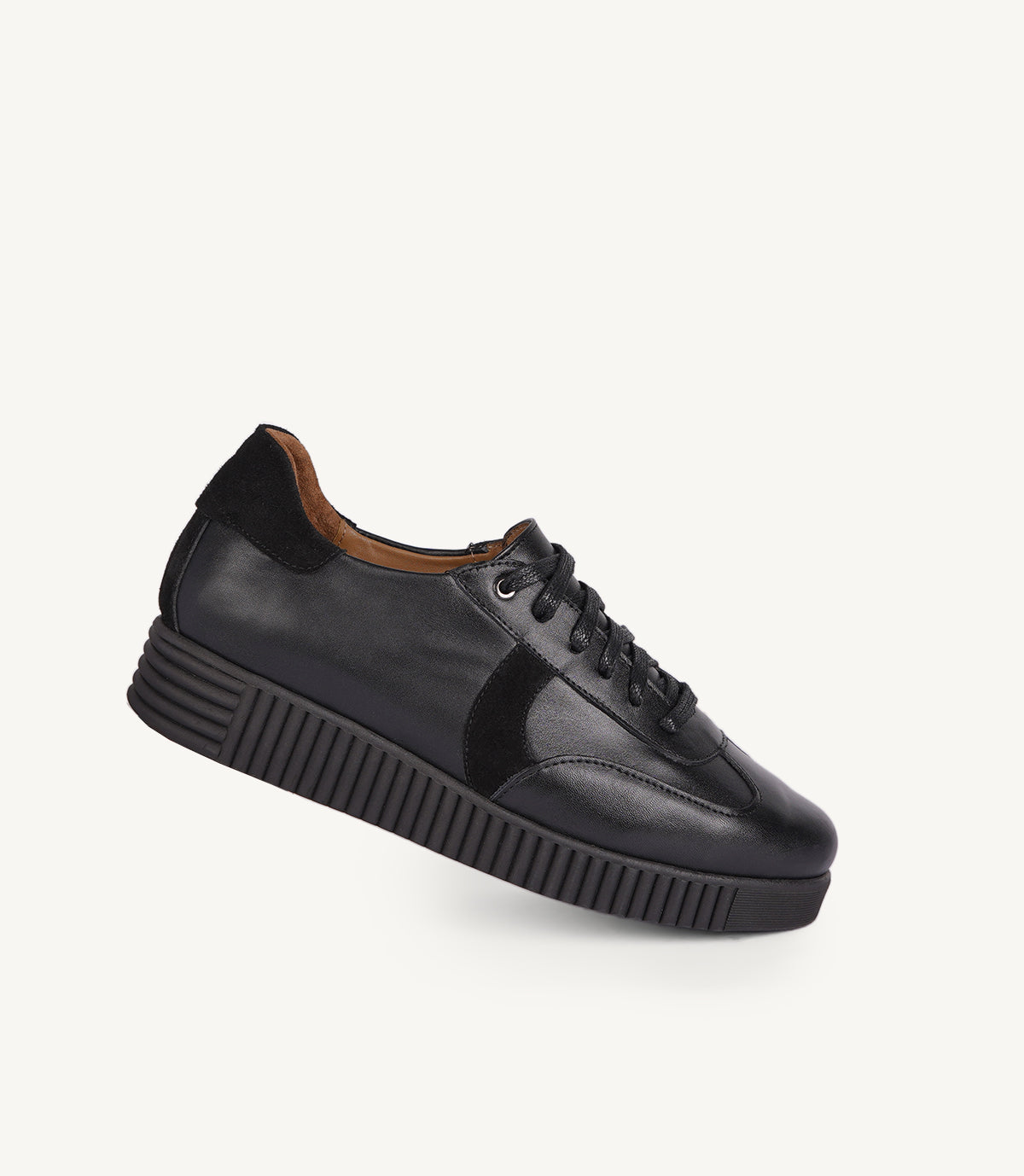 BASKET - RAVEN EN CUIR ET DAIM NOIR - CL2423