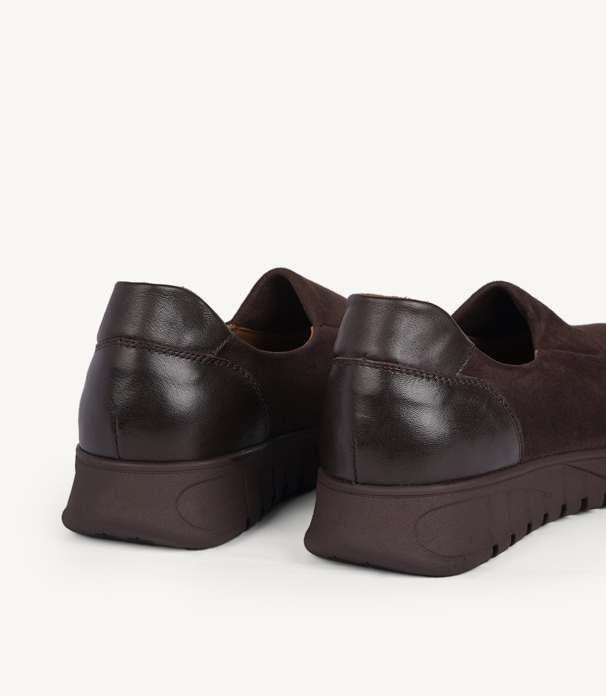 Basket Slip - NAYA EN DAIM ET CUIR MARRON - CL2510