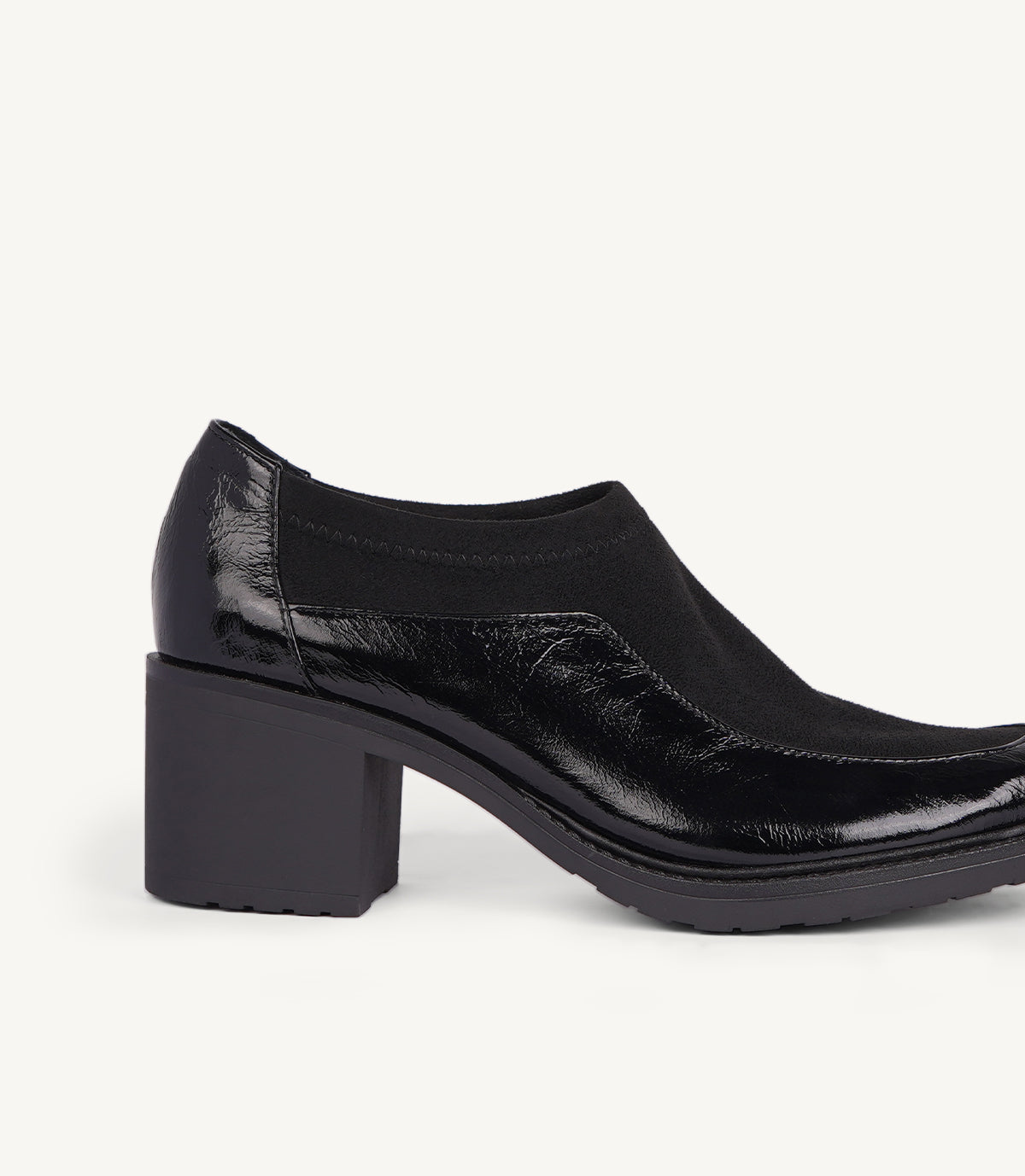MOCASSIN À TALON EN CUIR NOIR - 2509